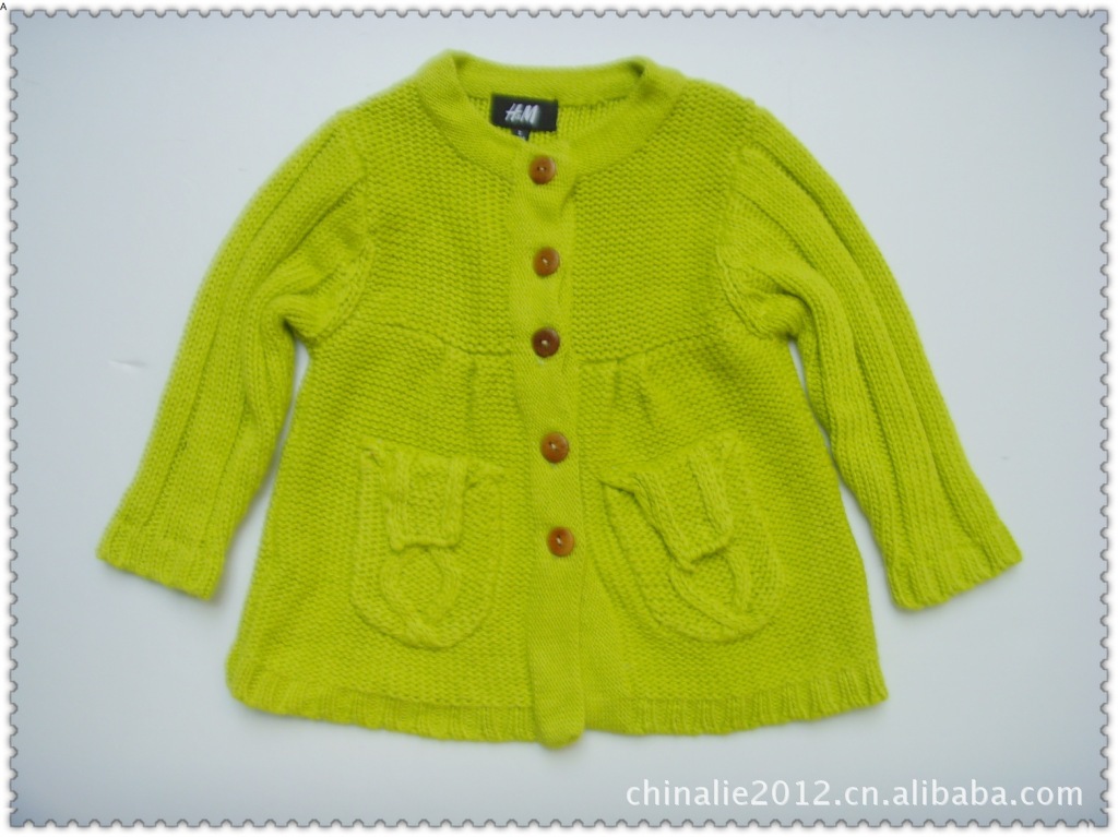 1--2周岁三利线纯手工<em>编织</em>长袖<em>开衫</em>儿童<em>毛线衣</em>