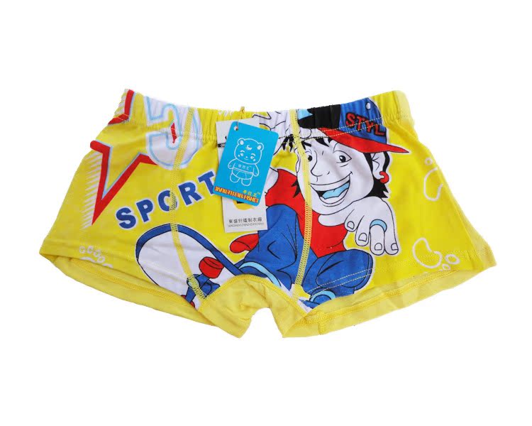 【莫代尔 <em>儿童内裤</em> 中腰男童平角内裤 印花<em>卡通</em>