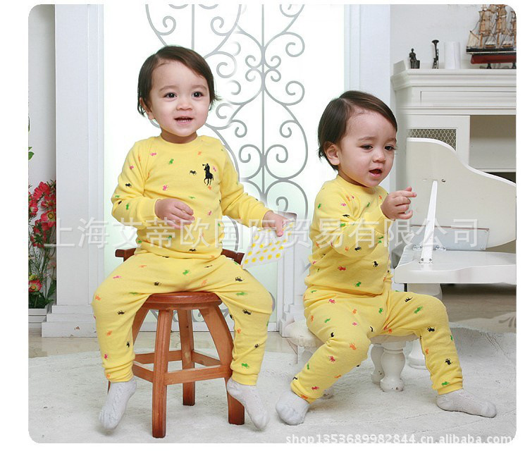 【广东佛山童装 POLO长袖拉架 纯棉套装批发