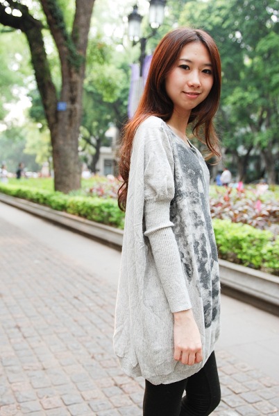 【2012宽松圆领00蝙蝠袖印动物老虎头抽象套