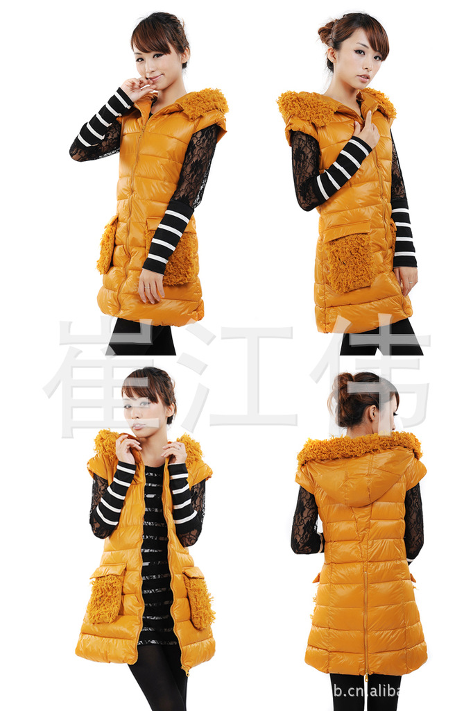 【热销!2012年<em>秋冬</em>新款PU皮<em>中长女</em>棉<em>马甲</em>背心