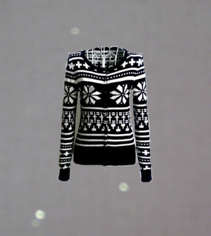 <em>黑配白</em>波普雪花针织<em>开衫</em> 现货批发 布娃娃同款