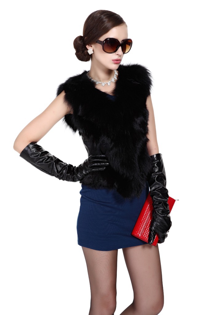 批发采购女式<em>马甲背心</em>-<em>狐狸毛拼</em>皮背心<em>绵羊皮</em>