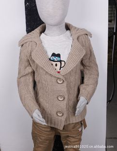 厂家直销 2012春款童装 <em>男童</em>风衣版粗<em>毛衣开衫</em>