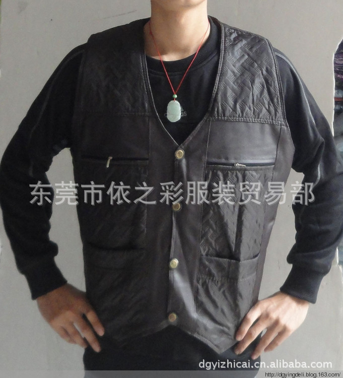 批发采购男式<em>马甲</em>-<em>男装</em>PU<em>马甲外套</em>时尚装扮服