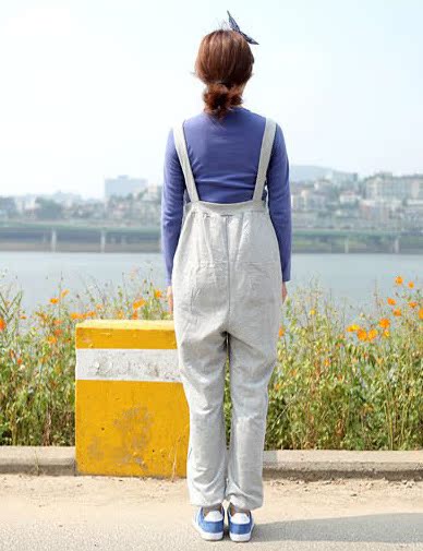孕妇装新款孕妇棉料背带裤孕妇吊带裤2012韩