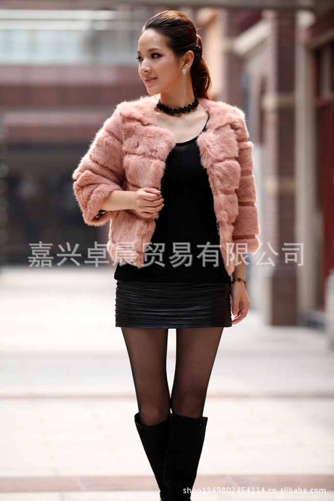 【千里<em>云烟 女士</em>兔毛皮草外套短款 2013新款 9