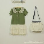 ��ϵɭ��ϵ 5618������ƴ���°���˿����ʽ����ȹ����ɫ��