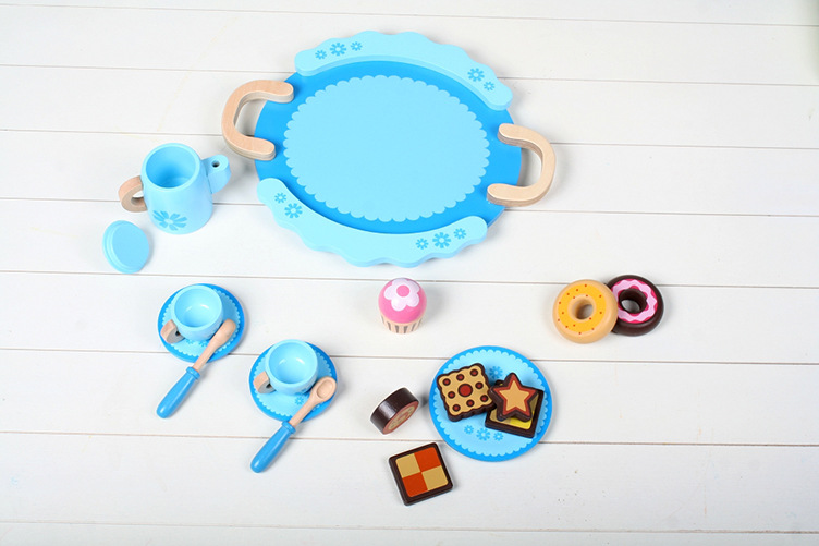 【【厂家直销】玩具 元智品牌 蓝色糕点组合 木