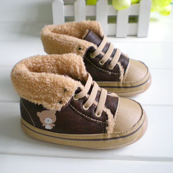 统统专柜秋冬加绒软胶底宝宝鞋小童棉鞋8878A