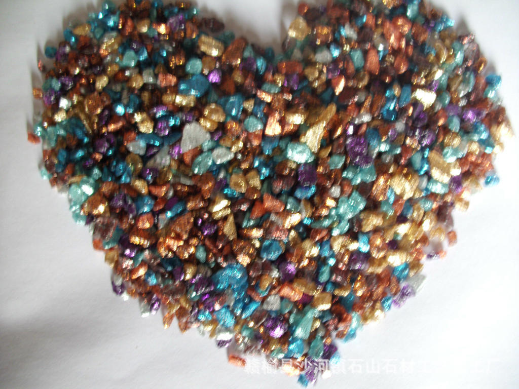 各种规格颜色鹅卵石 雨花石 染色石 五彩石 彩砂