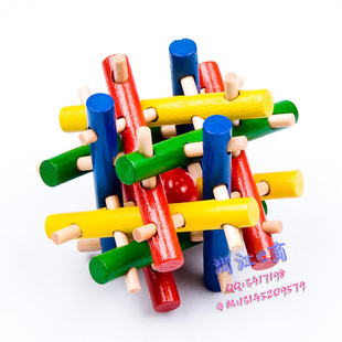解环、解锁-<em>彩色十二姐妹</em> 鲁班锁批发 木制孔明