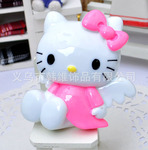 平底树脂公仔配件-长翅膀的HelloKitty猫-粉色 手机美容贴钻批发