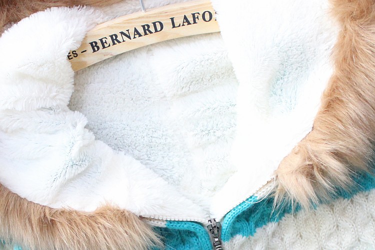 【棒针毛线 麻花宽松加棉<em>毛衣</em>外套 内<em>加绒</em>条纹