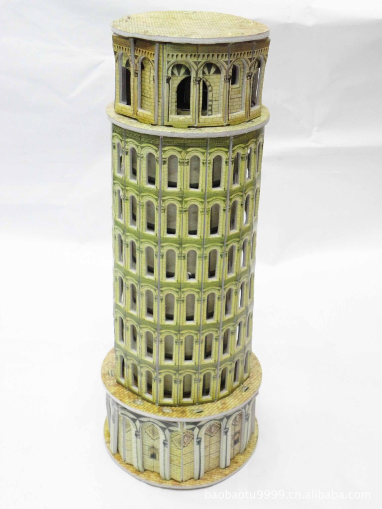 奇异纸立体拼图意大利比萨斜塔建筑模型玩具图