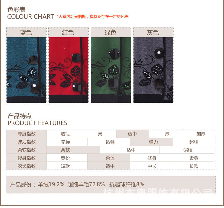 新款中老年秋装 <em>女羊毛</em>针织衫<em>开衫</em>毛衣 气质高