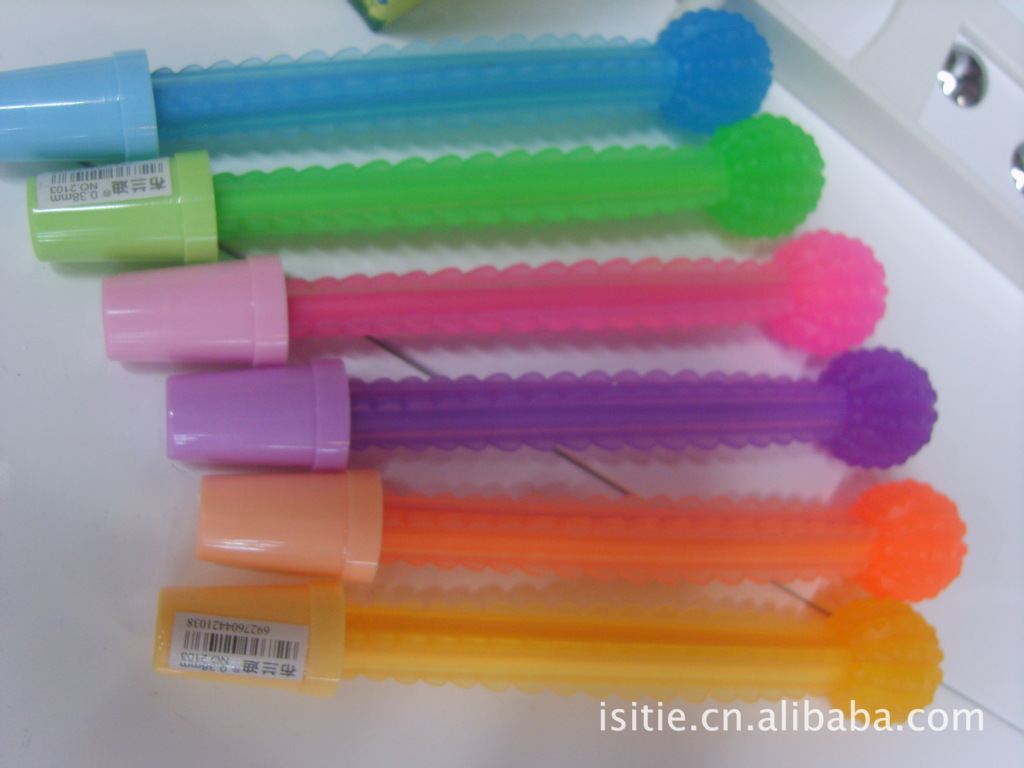 【仙人球 盆栽造型 水笔 中性笔 黑色 款式 彩色