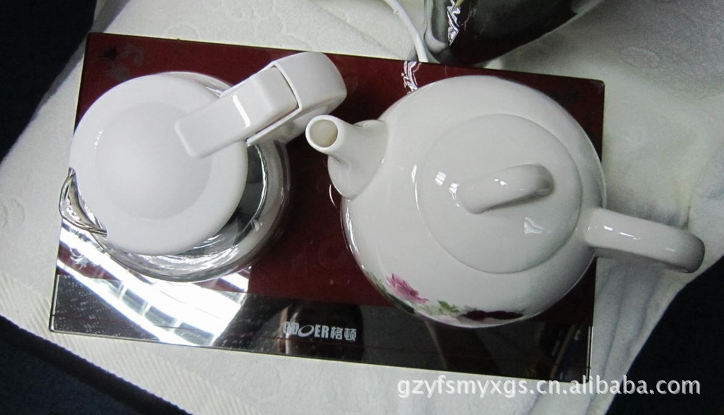 陶瓷电热水壶套装 环保陶瓷（骨质瓷）新型健康电水壶