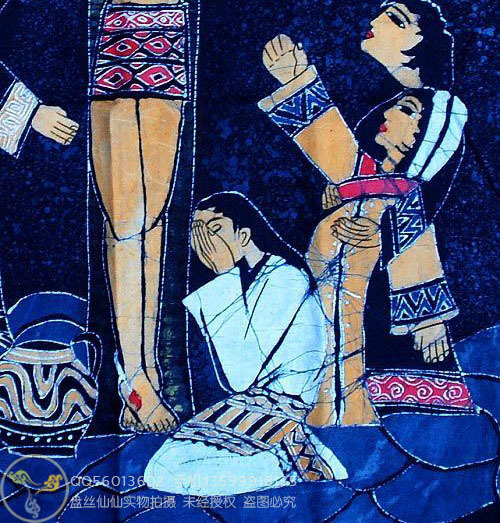 批发采购布艺工艺品-3154@蜡染画-信徒哭耶稣