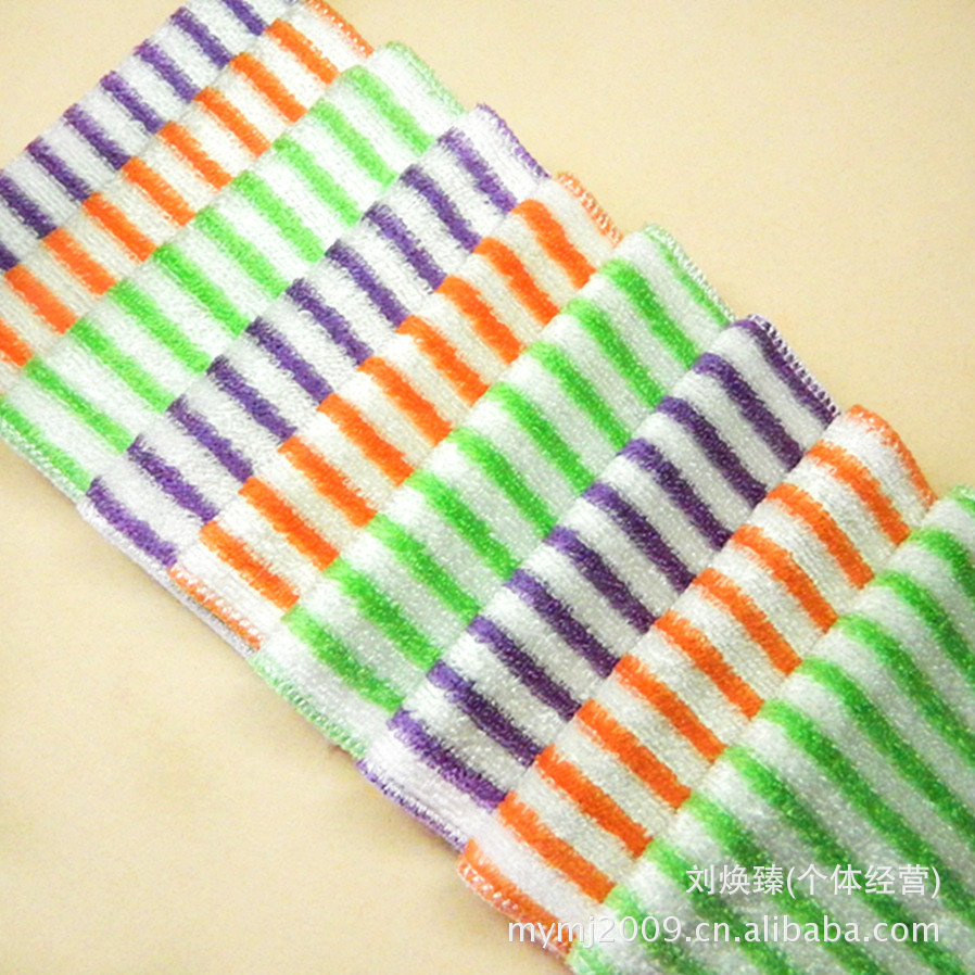 批发采购百洁布、洗碗巾-彩条竹纤维洗碗巾 韩