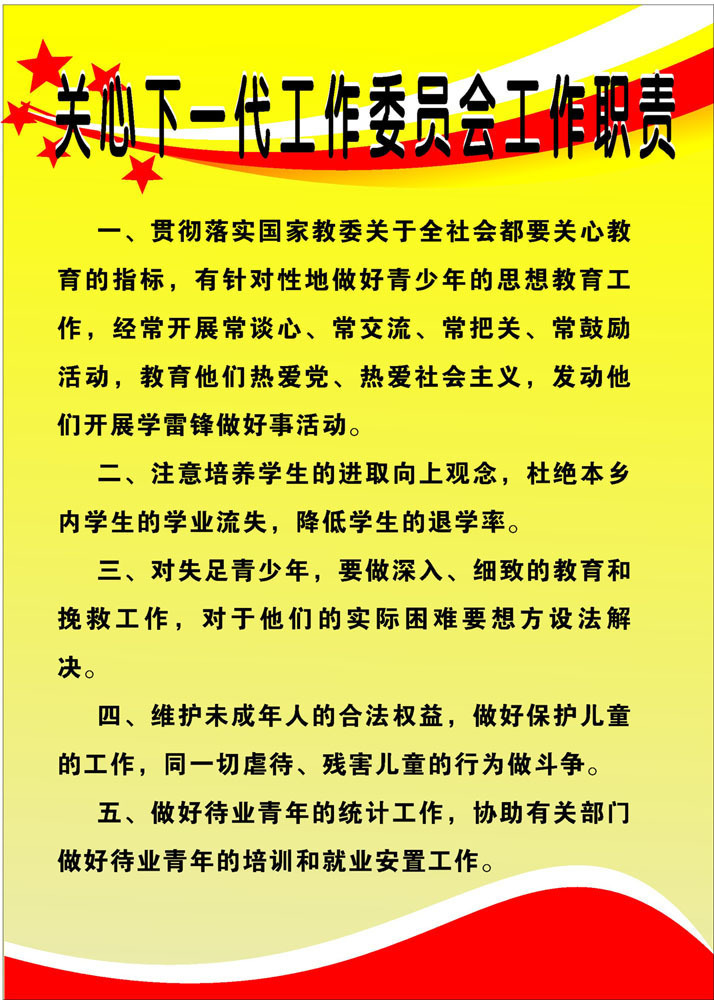 【210办公装饰海报展板4674关心下一代工作委