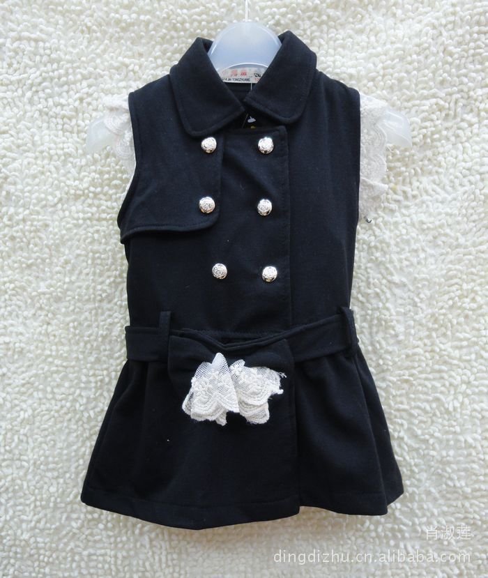 【批发3-<em>7岁童装</em>2012春装新款 女童无袖开扣背