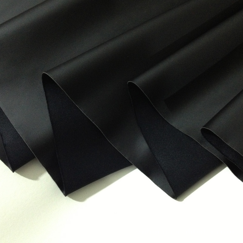 黑色亚光服装弹力皮革PU皮革面料服装亚光皮