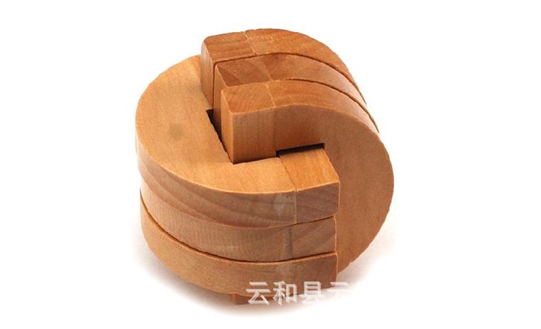 【木制玩具 孔明锁环环相扣 成人益智玩具 拼拆