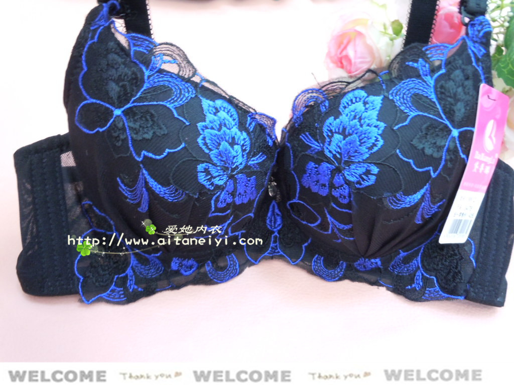 【<em>爱她</em>内衣裤 绣花<em>文胸</em> A杯中厚杯 B杯加厚杯