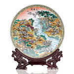 景德鎮陶瓷 高檔粉彩百鶴圖瓷盤掛盤裝飾盤 現代陶瓷擺件工藝品