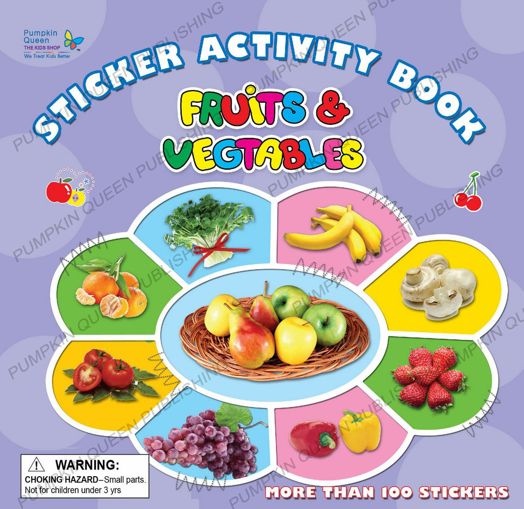 【早教英语书幼儿园英语水果和蔬菜活动贴纸本