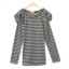 厂家服装服饰批发 2012秋季新款条纹短袖泡泡袖大码女装T恤 B07