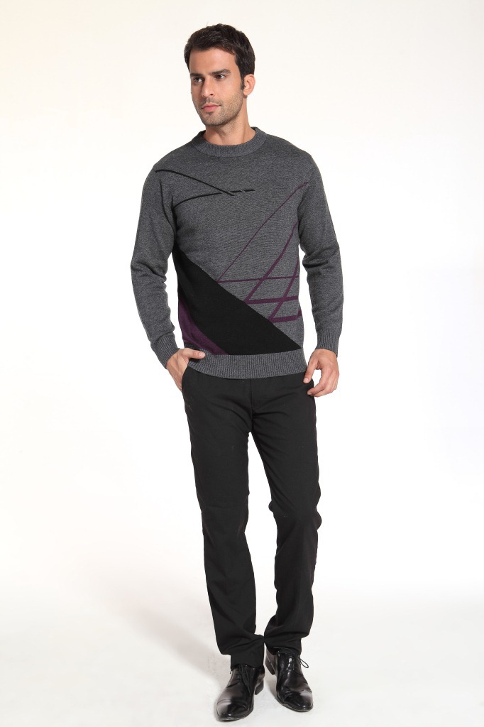 【2012冬装男装 <em>男士</em>个性<em>条纹配色</em>时尚<em>毛衣</em> 韩