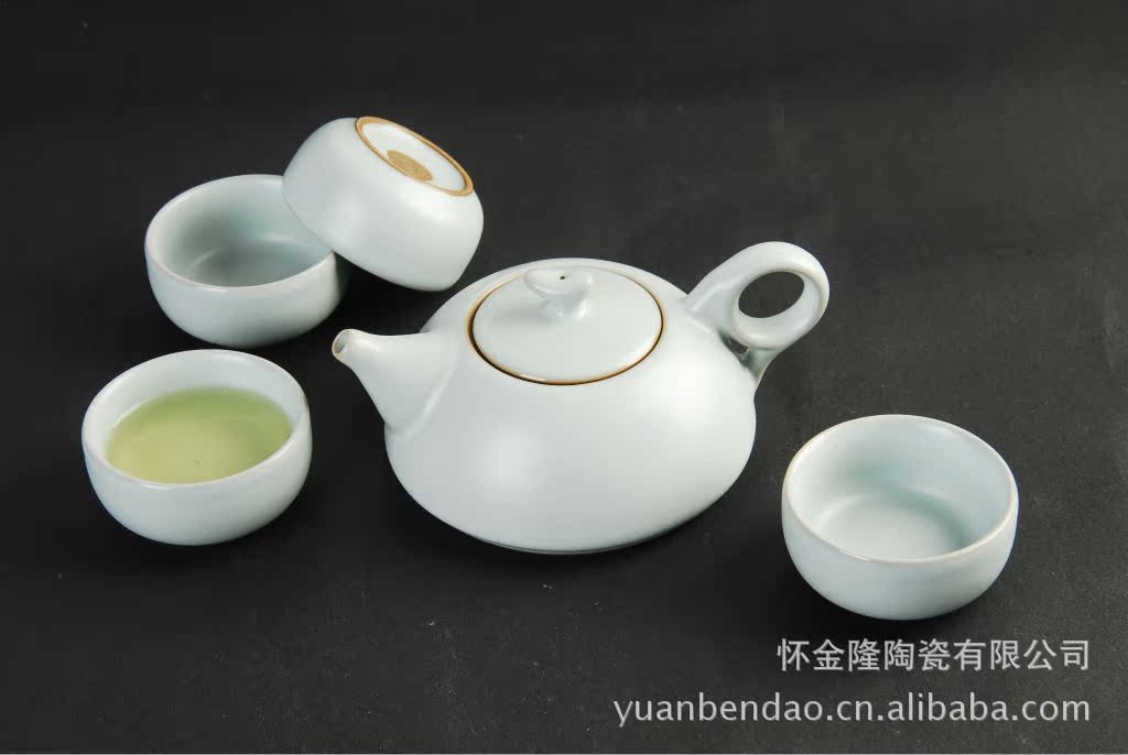 【元本道 汝窑 88013宽心茶组 宽心壶配宽心杯