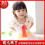 2012夏款 韩版女童翻领圆点T恤 女童T恤批发