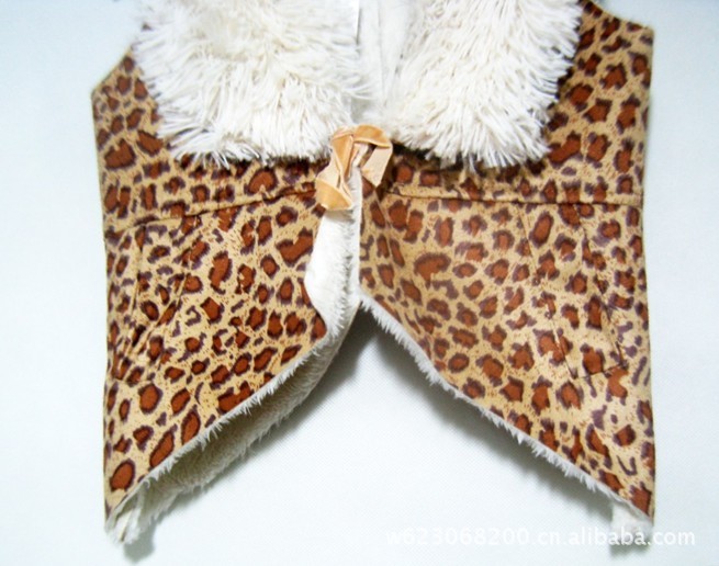 【法国大牌 DKN*<em>Y女童</em>皮毛一体豹纹翻领毛毛