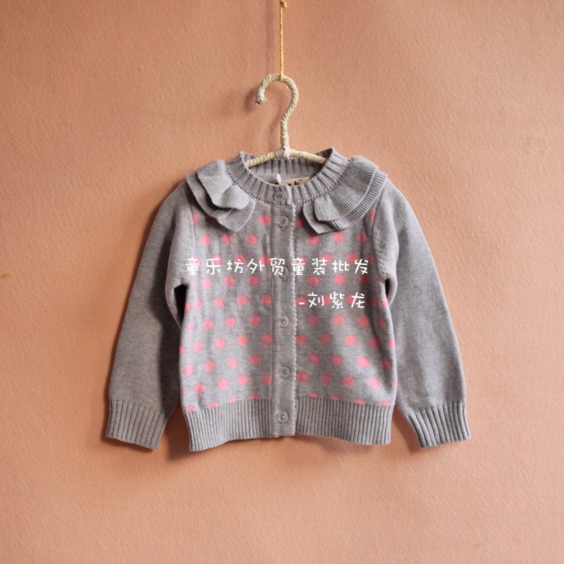 童装 可爱娃娃款 全棉线衣 儿童<em>针织开衫 秋款</em>童