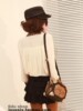 2012韩版女装新款欧美风百褶豹纹领雪纺衬衫