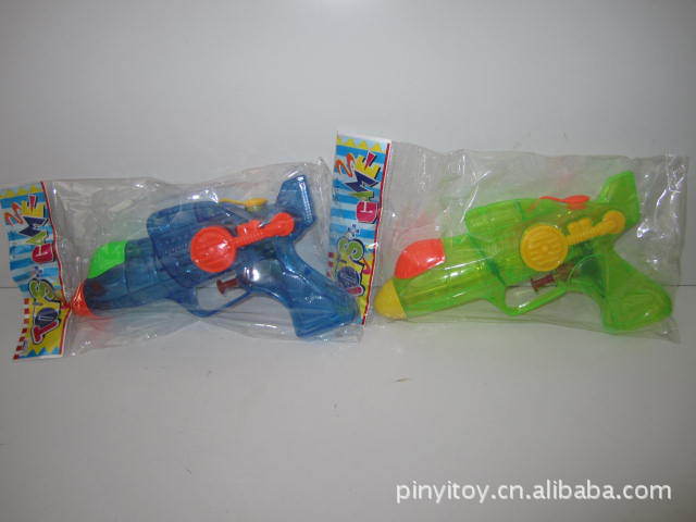 【新品塑料玩具,单喷头透明水枪,红黄蓝绿四色