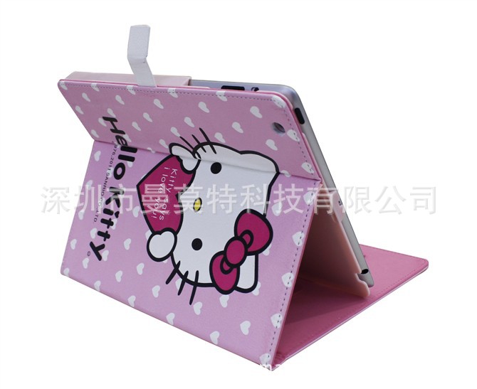 【2012新款 ipad2 智能超薄休眠皮套 holle kitty