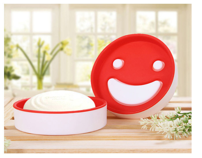 盒 笑脸 圆形 肥皂盒 双层皂盒 日用百货批发,肥