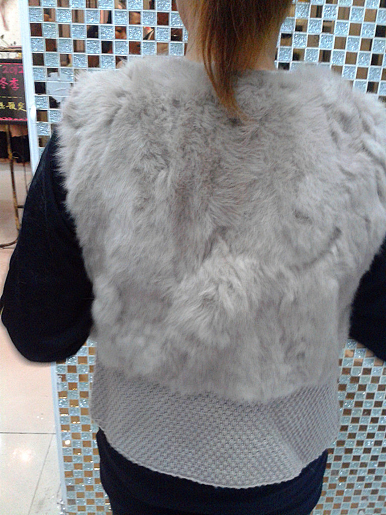 <em>韩版</em>新款<em>兔毛马甲</em>皮草<em>马甲</em>针织衫加<em>兔毛</em>皮草小
