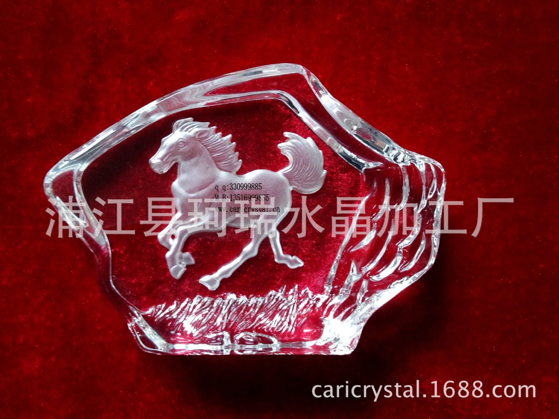 水晶压型工艺品-马