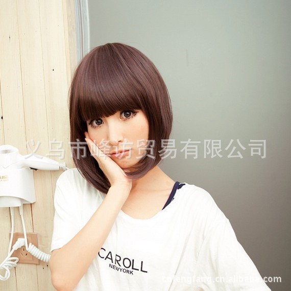 女士<em>假发</em> <em>短发</em>齐刘海波波头<em>女生假发</em> 清纯女学