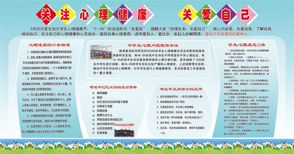 公装饰海报展板4533关注心理健康关爱自己中