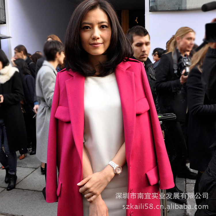 2012欧美高圆圆同同款<em>毛呢</em>大衣 <em>爆款</em>秋冬女装