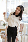 8888 2012春装女装/韩版新品淑女仿真丝立体花朵刺绣衬衫