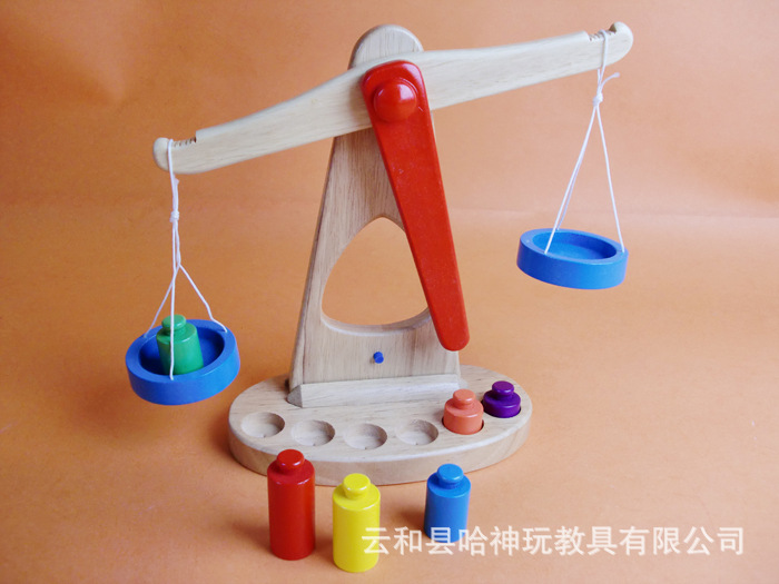 批发木制早教玩具 教宝宝掌握平衡原理 天平玩具 砝码天平kl02