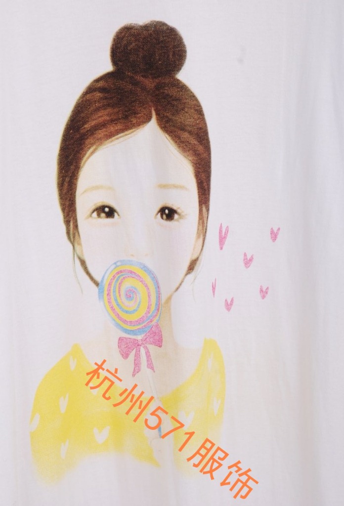 8月30日韩国T 吃棒棒糖<em>女孩</em> 纯棉长袖T恤<em>孕妇</em>