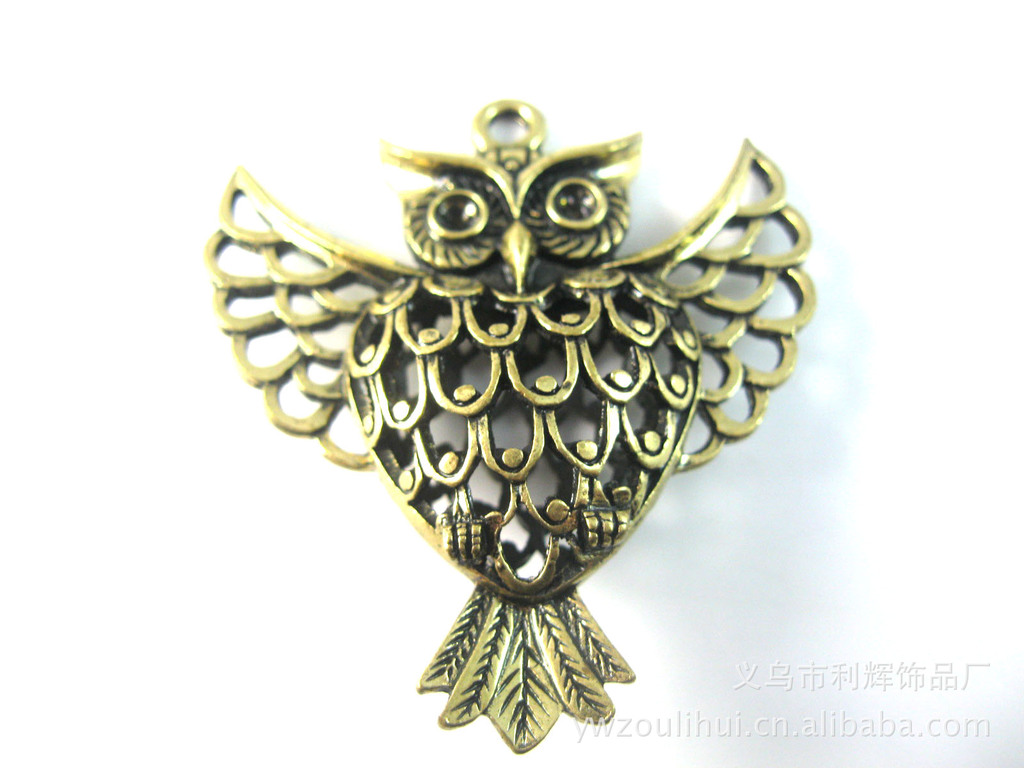 猫头鹰镂空<em>饰品挂件</em>,金属挂件 欧美<em>复古</em>饰品 毛